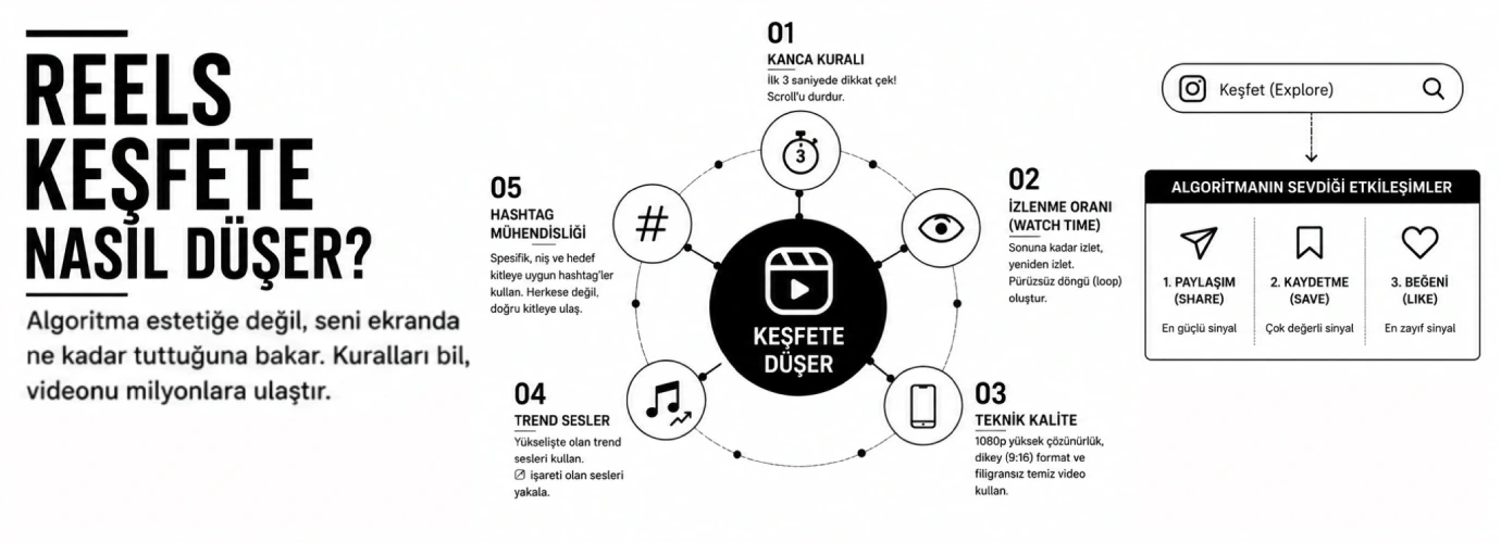 reels keşfete nasıl düşer